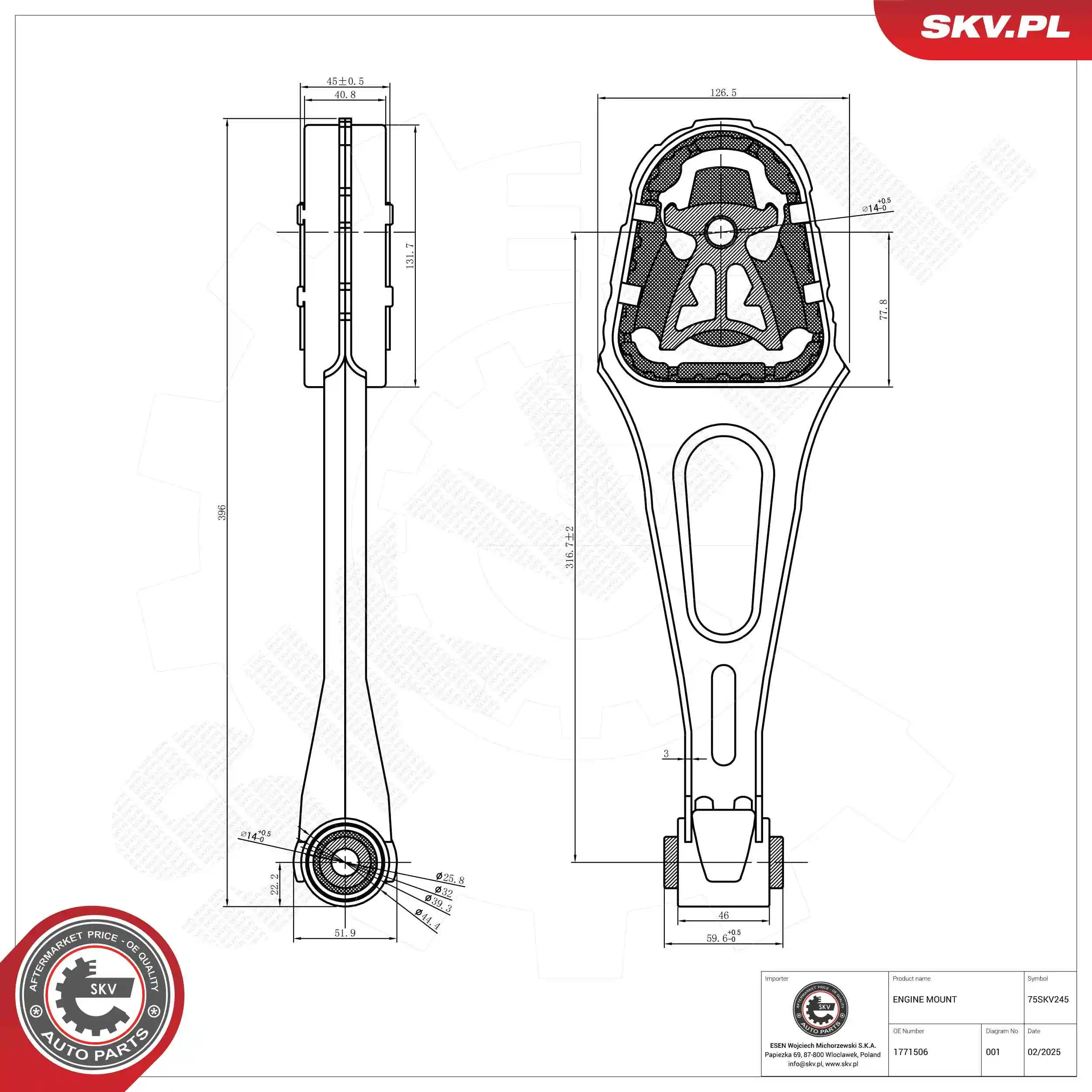 Mounting, engine